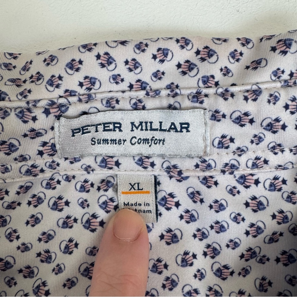 Peter Millar Angry Angler Performance Golf Shirt Summer Comfort Size XL - Picture 3 of 8